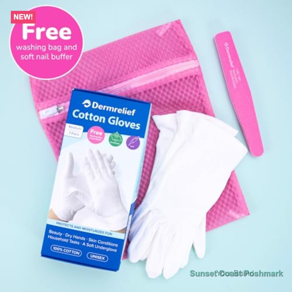 100% Cotton Moisturizing Gloves For Dry Hands Eczema Relief View 2
